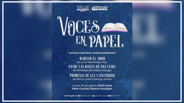 Invita Cultura Municipal a disfrutar de Jueves Literario con lectura colectiva de autoras potosinas.