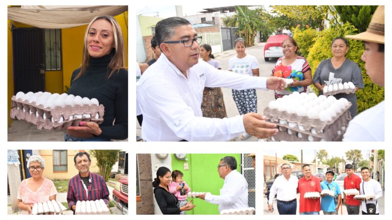 Alcalde Juan Manuel Navarro entrega programa alimentario en colonias La Loma, Lomita y alrededores