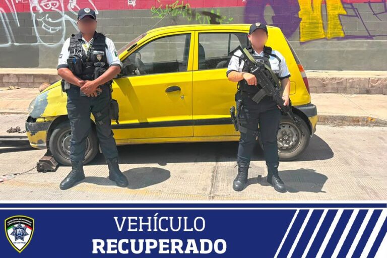 Agentes de la Policía de la Capital recuperan un vehículo con apenas unas horas de haber sido sustraído