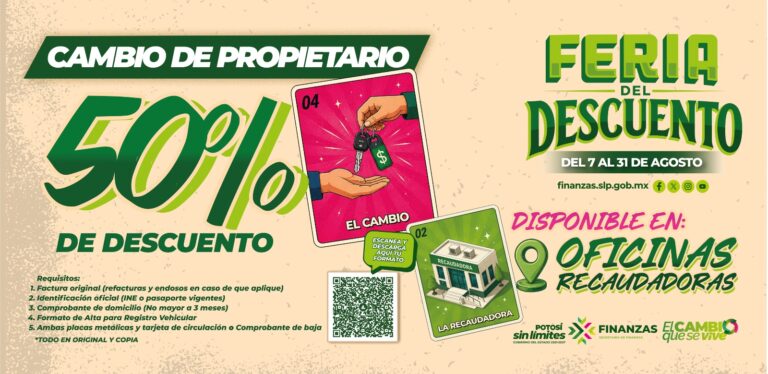 Gobierno del Estado ofrece 50 por ciento de descuento en cambio de propietario de vehículos