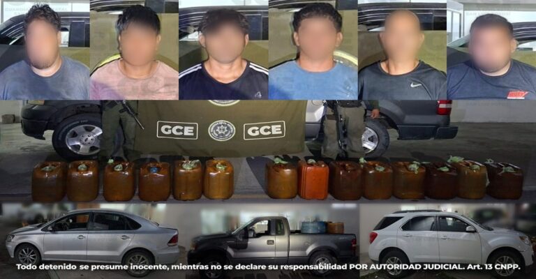 Con operativo «Huasteca Segura» se detiene a seis personas por probable tráf¡co de hidrocarburos