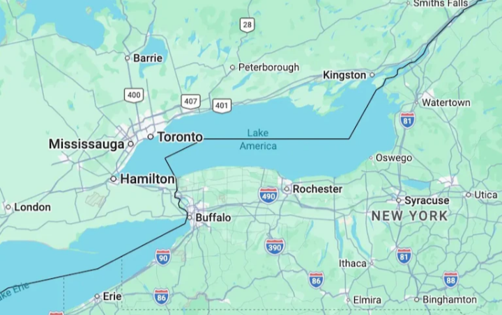 Google Maps cambió el nombre del lago Ontario por «Lago América» para usuarios ​​en Estados Unidos