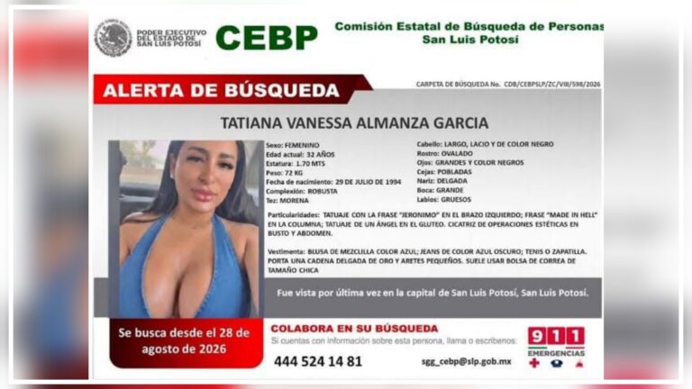 Confirman hallazgo del cuerpo sin vida de Tatiana Vanessa