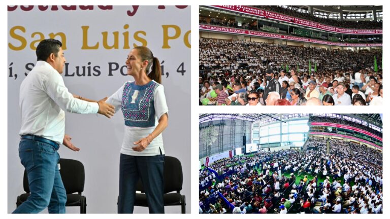 Ricardo Gallardo acompaña a Claudia Sheinbaum en su segundo informe ante 21 mil potosinos y potosinas