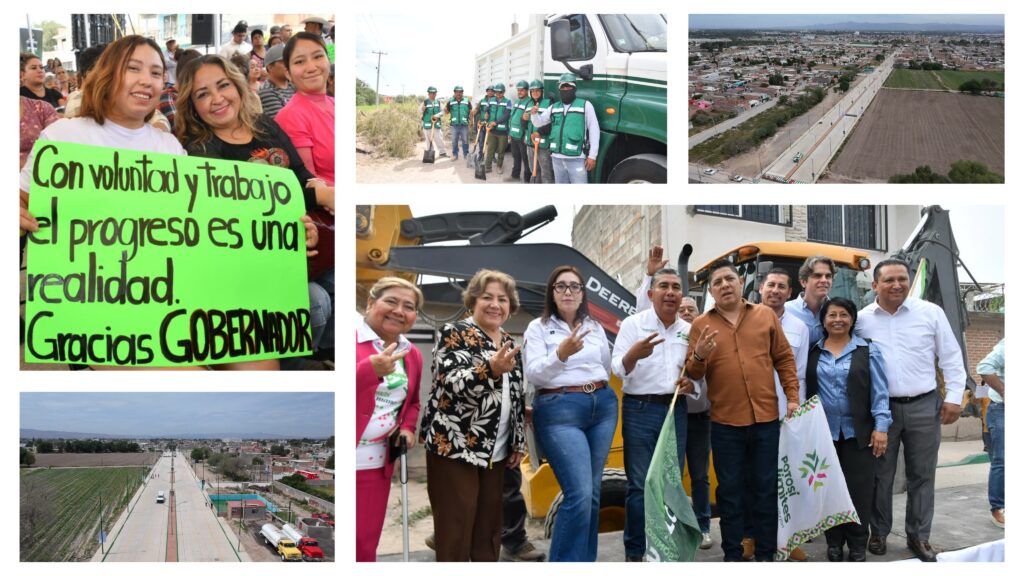 Ricardo Gallardo y Juan Manuel Navarro inauguran pavimentación y alumbrado de avenida Ponciano Arriaga