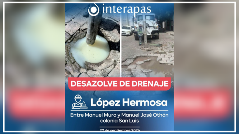 Interapas prepara calle López Hermosa para renovación de drenaje