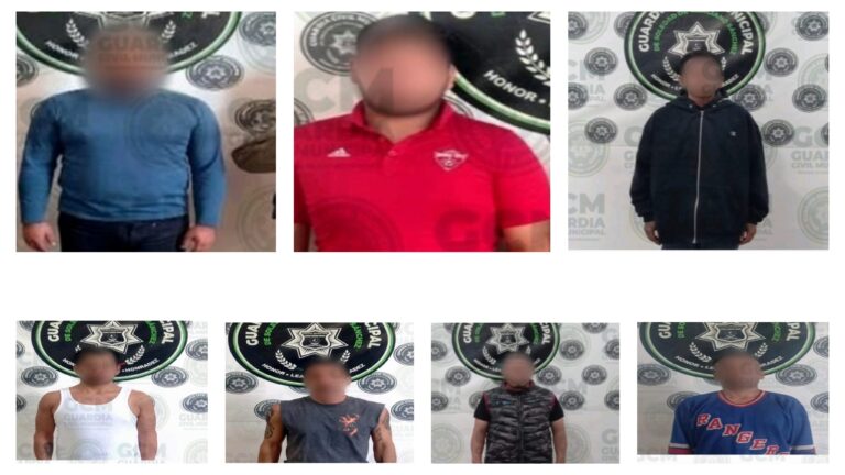 Agentes de la GCM de Soledad detienen a siete hombres y un adolescente señalados por delitos contra la salud