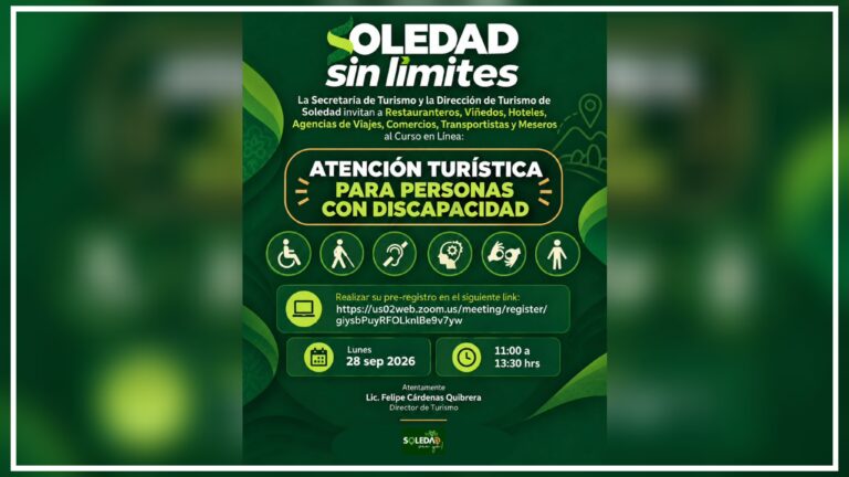 Municipio de Soledad profesionaliza su turismo con capacitación gratuita e incluyente