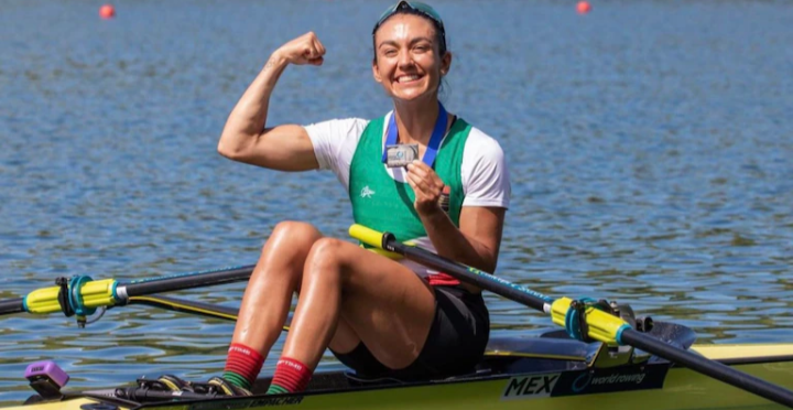 Kenia Lechuga habla en su regreso a México tras conseguir el campeonato mundial en remo
