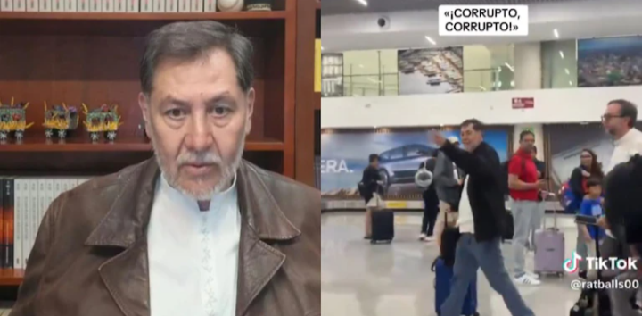 “Son fascistas”: Fernández Noroña responde a pasajeros que lo llamaron “c0rrupto” y “narc0político” en el AICM