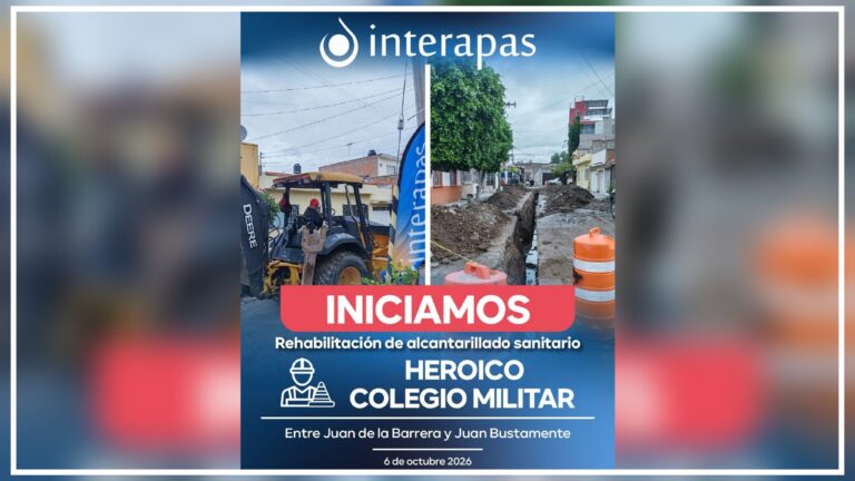 Interapas comienza renovación de drenaje en la colonia Niños Héroes