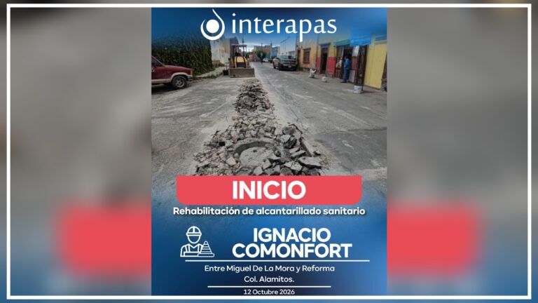 Comienza Interapas, obra sanitaria en la calle Comonfort