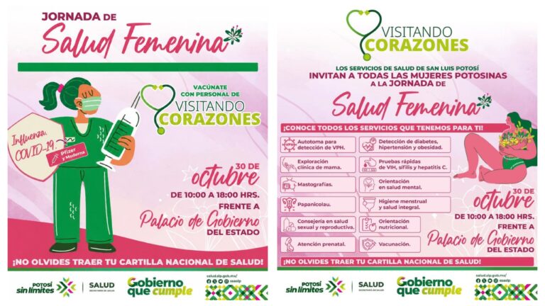 Gobierno del Estado acercará servicios gratuitos de salud a las mujeres potosinas