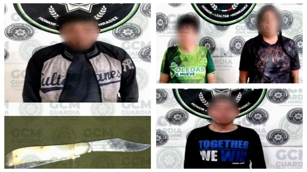 GCM de Soledad detiene a dos mujeres por lesi0nes y dos hombres por portación de arm4 prohibida