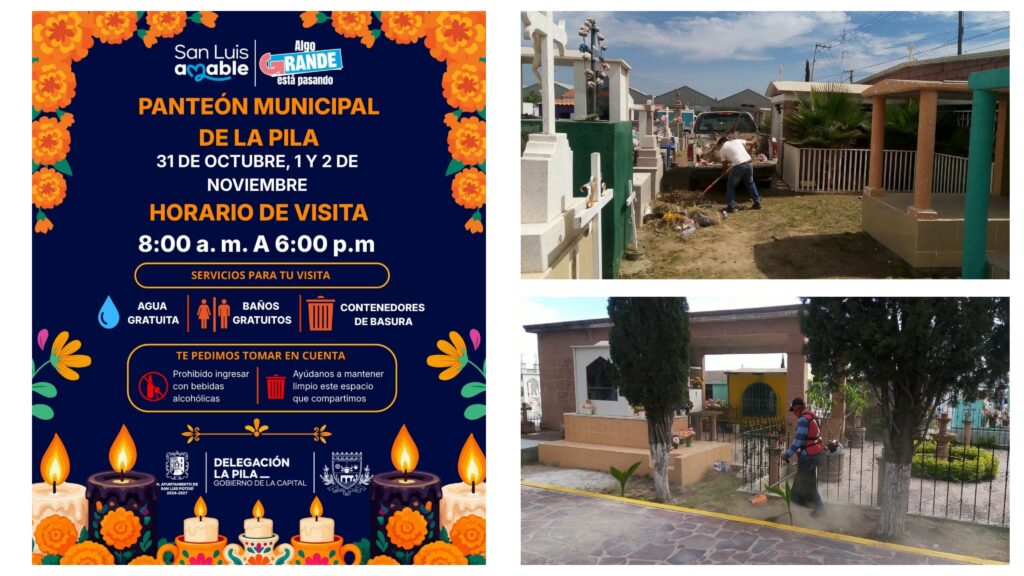 Ayuntamiento de San Luis Capital garantiza limpieza y mantenimiento del panteón de La Pila