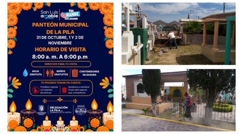 Ayuntamiento de San Luis Capital garantiza limpieza y mantenimiento del panteón de La Pila