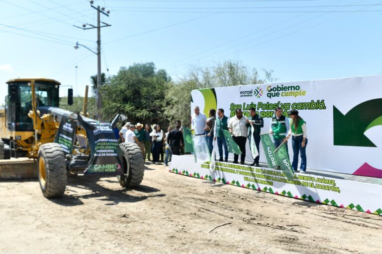 El Gobernador del Estado, Ricardo Gallardo, arranca pavimentación en Villa de Ramos