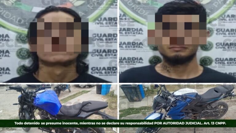 SSPC detiene a dos presunto objetivos prioritarios por r0bo de motocicletas en la capital potosina