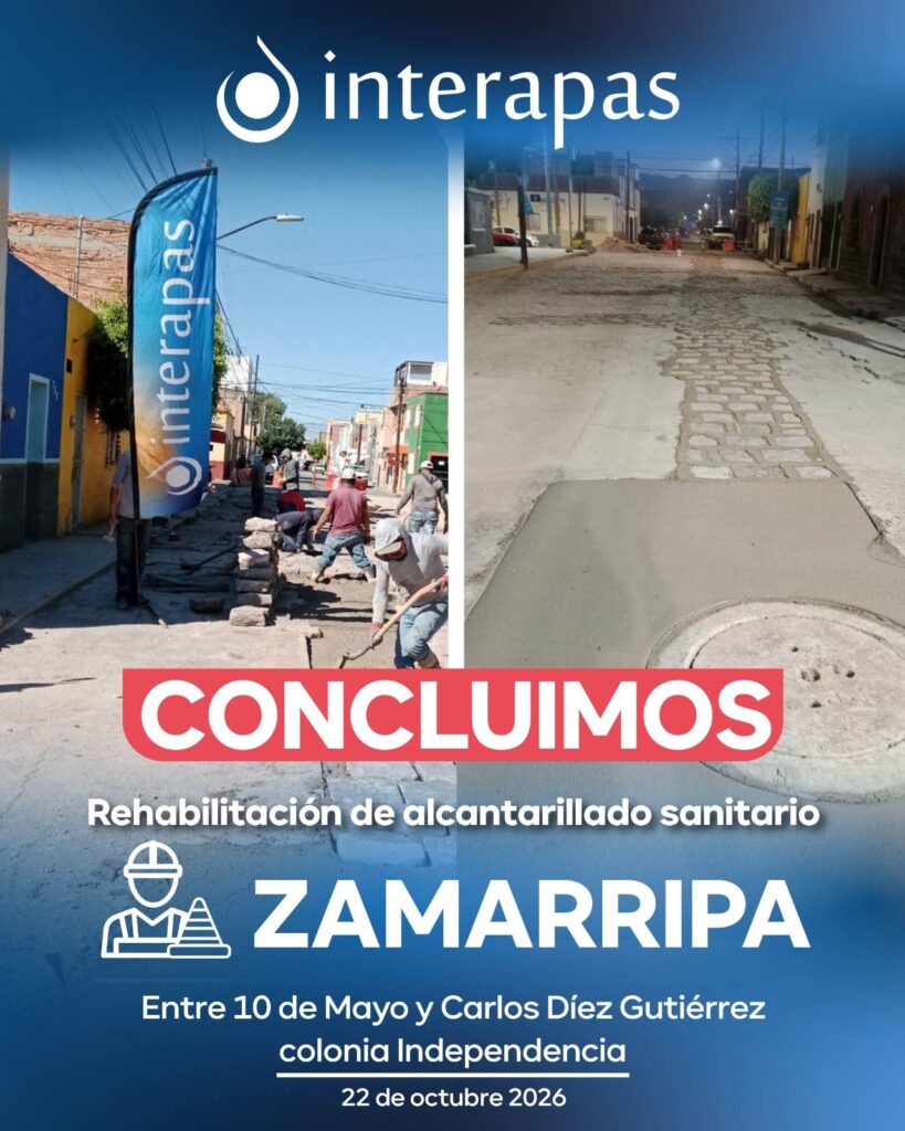 Entrega Interapas nuevo drenaje en la calle Zamarripa