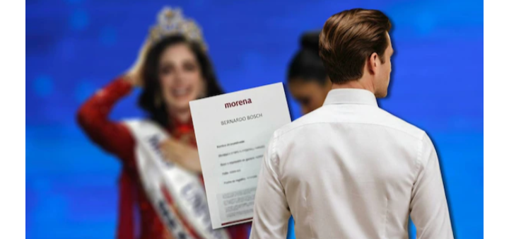 Bernardo Bosch, hermano de la Miss Universo Fátima Bosch, se registra para una coordinación de Morena