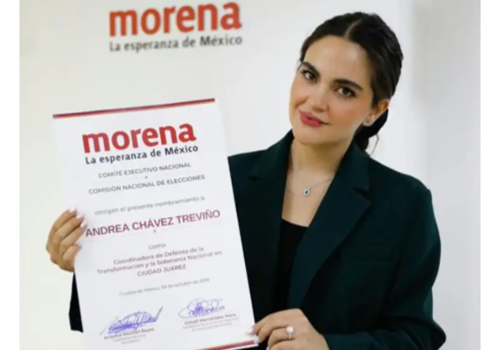 Andrea Chávez acepta ser la “corcholata” de Morena para buscar alcaldía de Juárez