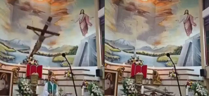 Sacerdote mu3re tras caerle una cruz en plena misa en Ecuador